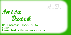 anita dudek business card